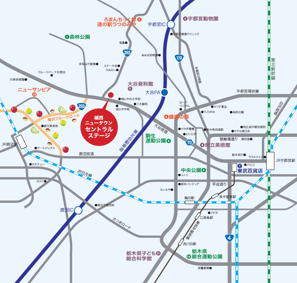 城西ニュータウン セントラルステージ 周辺環境 ゆとりと潤い溢れるアクティブ ライフ 栃木県 茨城県 太田市で注文住宅を建てるならコンチネンタルホーム