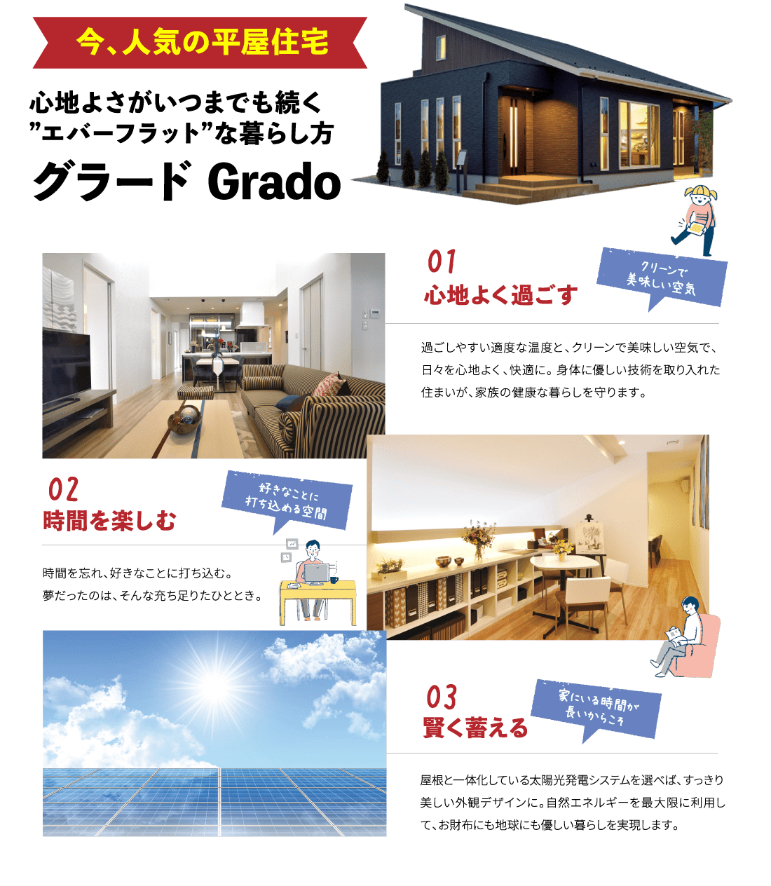 心地よさがいつまでも続く”エバーフラット”な暮らし方 グラード Grado